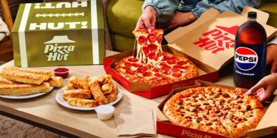 Pizza Hut’s Triple Treat Box: 2 Pizzas, Breadsticks & Cinnamon Sticks Just $21.99 + More!