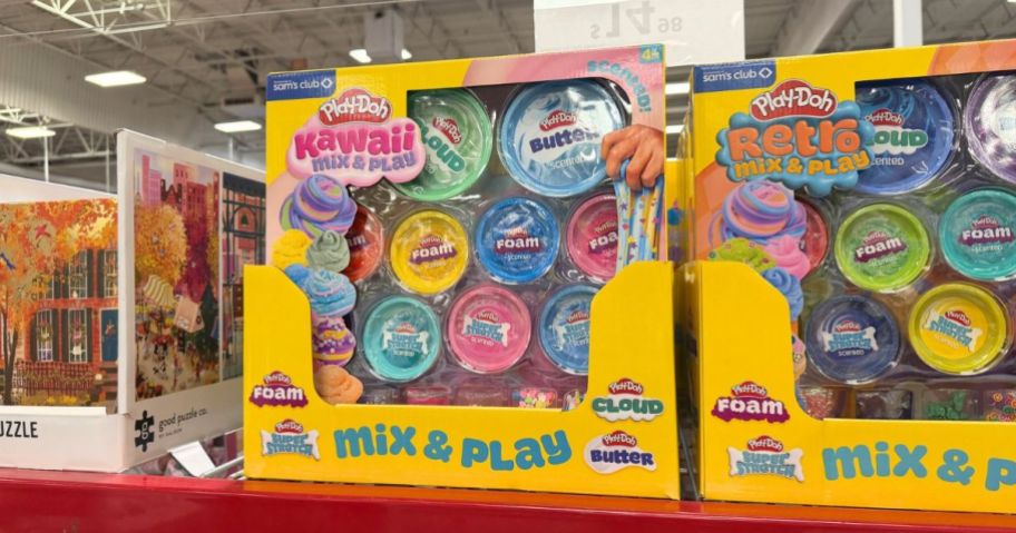 Play-Doh Mix & Play Scented Slimes 10-Pack on shelf in store