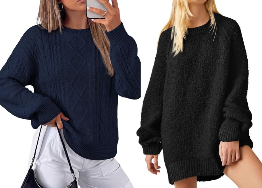 PrettyGarden Women’s Cable Knit Sweater and UNCLECAT Oversized Sweaters