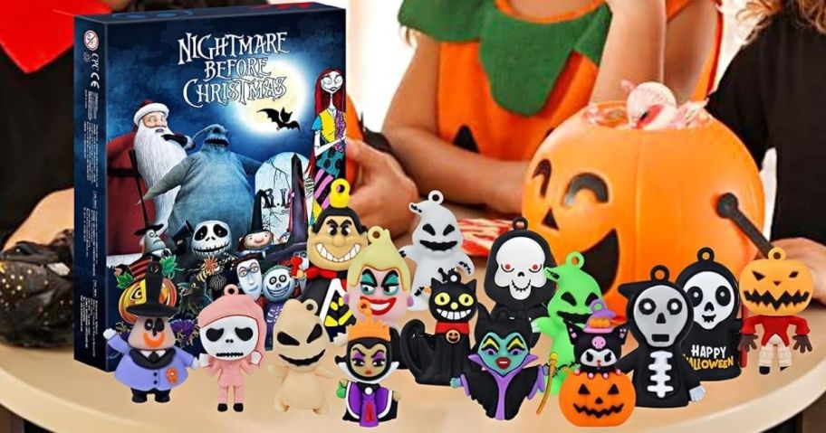 SWIND Halloween Nightmare Before Christmas Countdown Calendar contents on table