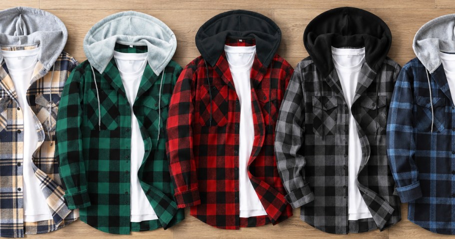 Men’s Flannel Hoodies 5-Pack Just $29.99 Shipped on Amazon (Only $6 Each!)