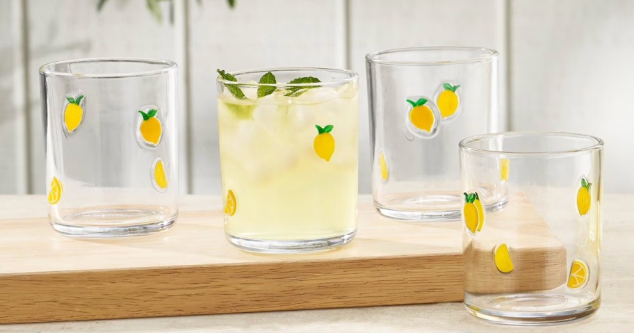 Icon glasses from Sam's Club with lemons on them