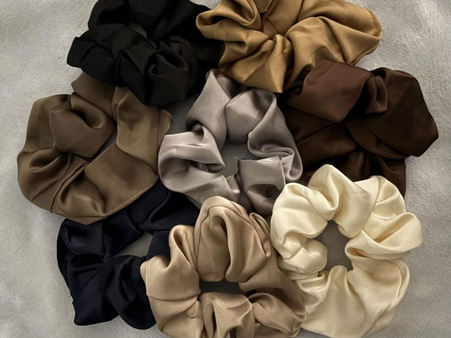 8 Satin Hair Scrunchies