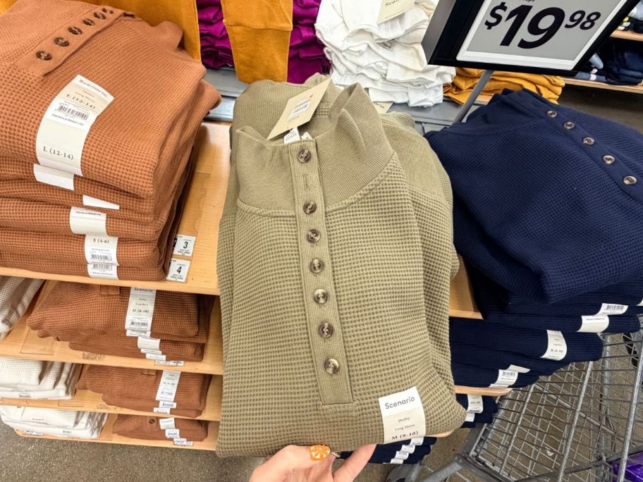 Scenario Button Waffle Tops in store