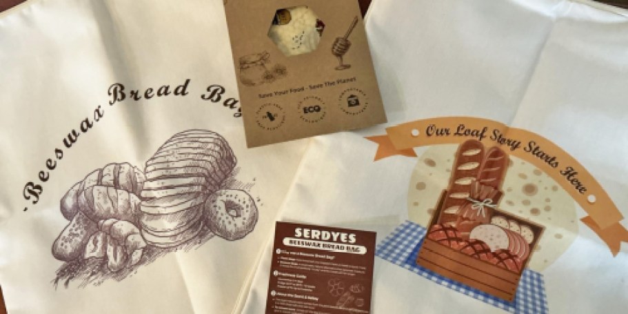 Reusable Beeswax Bread Bags & Food Wrap Set Just $9.99 on Amazon (Reg. $30)