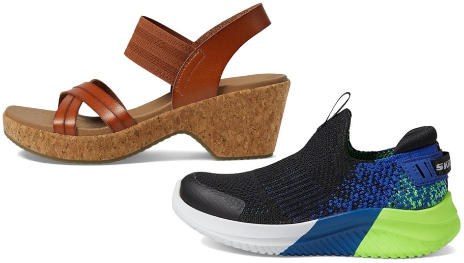 Skechers Women's Brystol Night Skies Heel Sandals and Boys' Ultra Flex 3.0 Vektron Shoes
