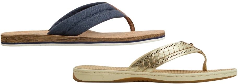 sperry mens and womens flip flops
