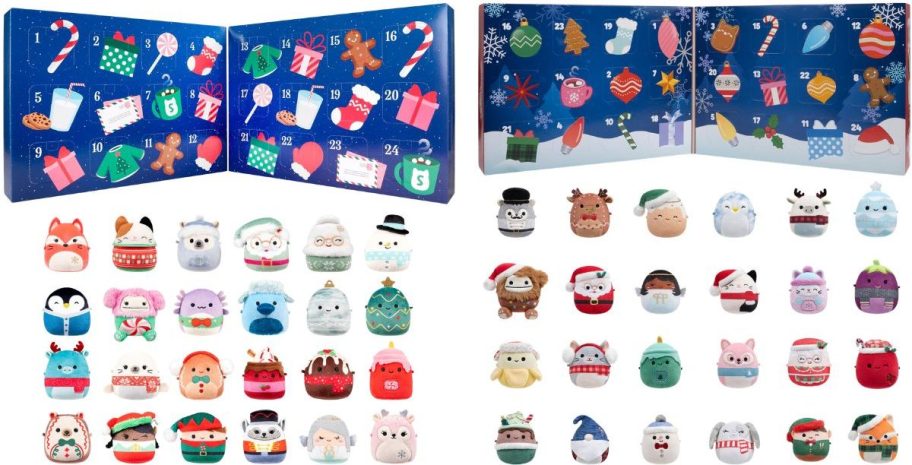 two Squishmallows Original 24-Day Micromallows Holiday Plush Advent Calendars