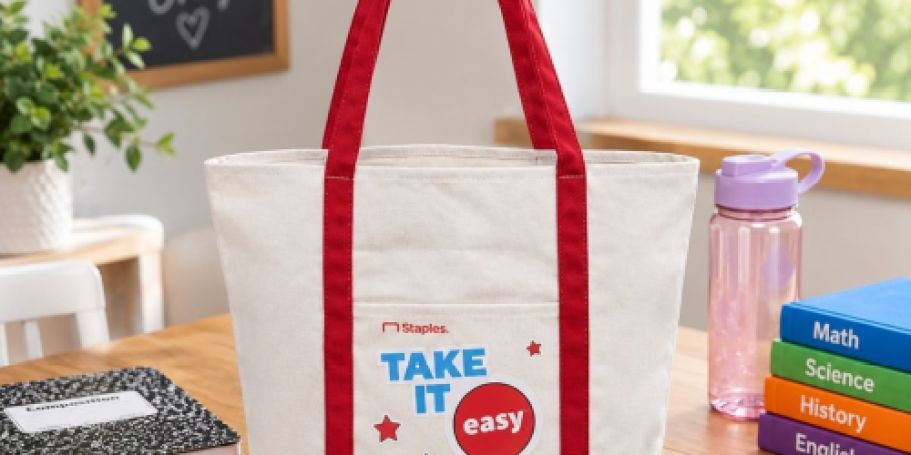 Staples School Supplies from 25¢ + Free Tote Bag w/ Purchase