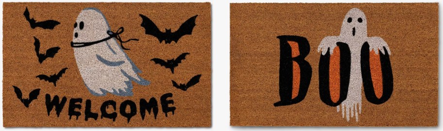 two ghost halloween doormats