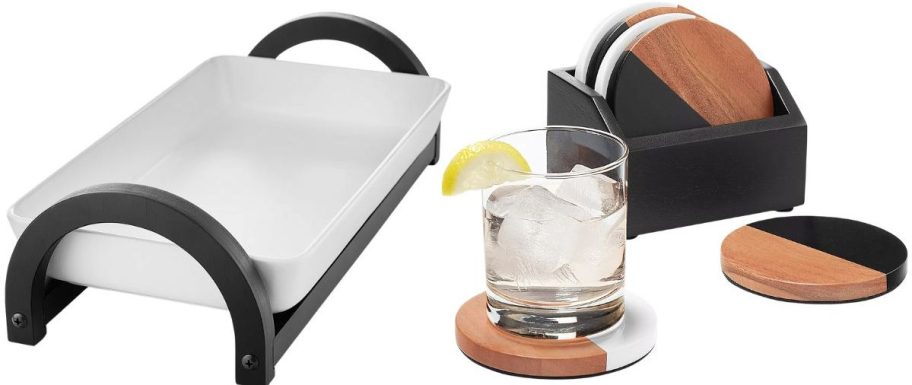 The Cellar Multi-Function Server&nbsp;and 6-Piece Coasters & Holder Set