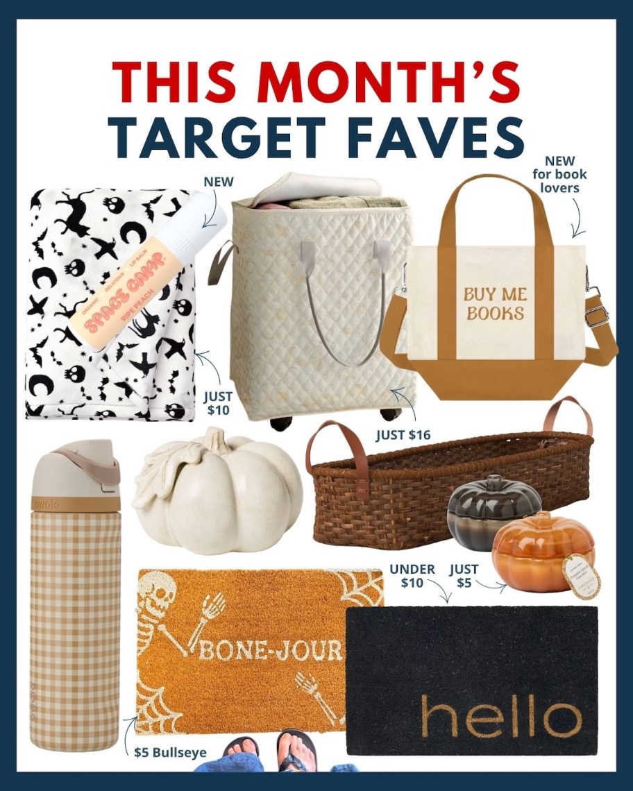 this month's target faves collage graphic of various fall items