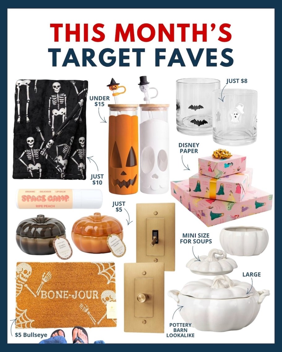 collage of this month's target faves