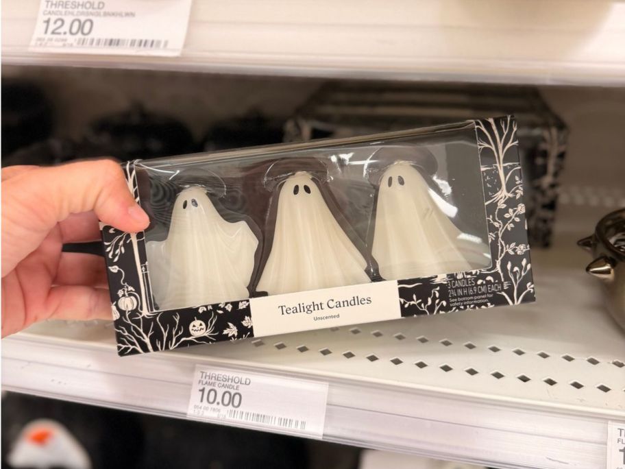 Threshold 3-Pack Ghost Halloween Tealight Set in hand in store