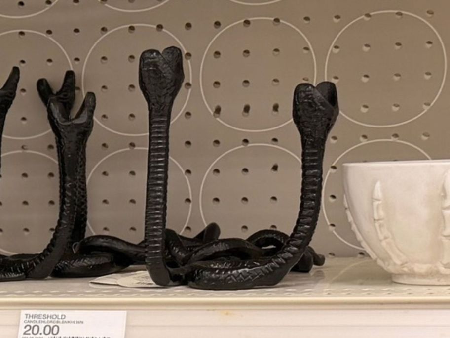 Threshold Halloween Double Headed Snake Candle Holder on shelf in store