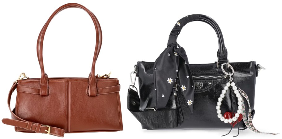 Time and Tru Women&rsquo;s Gwyn Shoulder Bag and Madden NYC Women&rsquo;s Satchel Bag