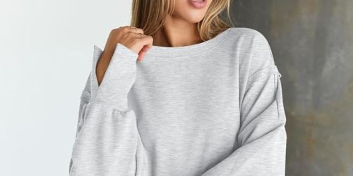 Trendy Free People-Inspired Oversized Sweatshirt Just $19.99 on Amazon