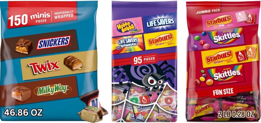Stock images of 3 bags of Halloween Candy