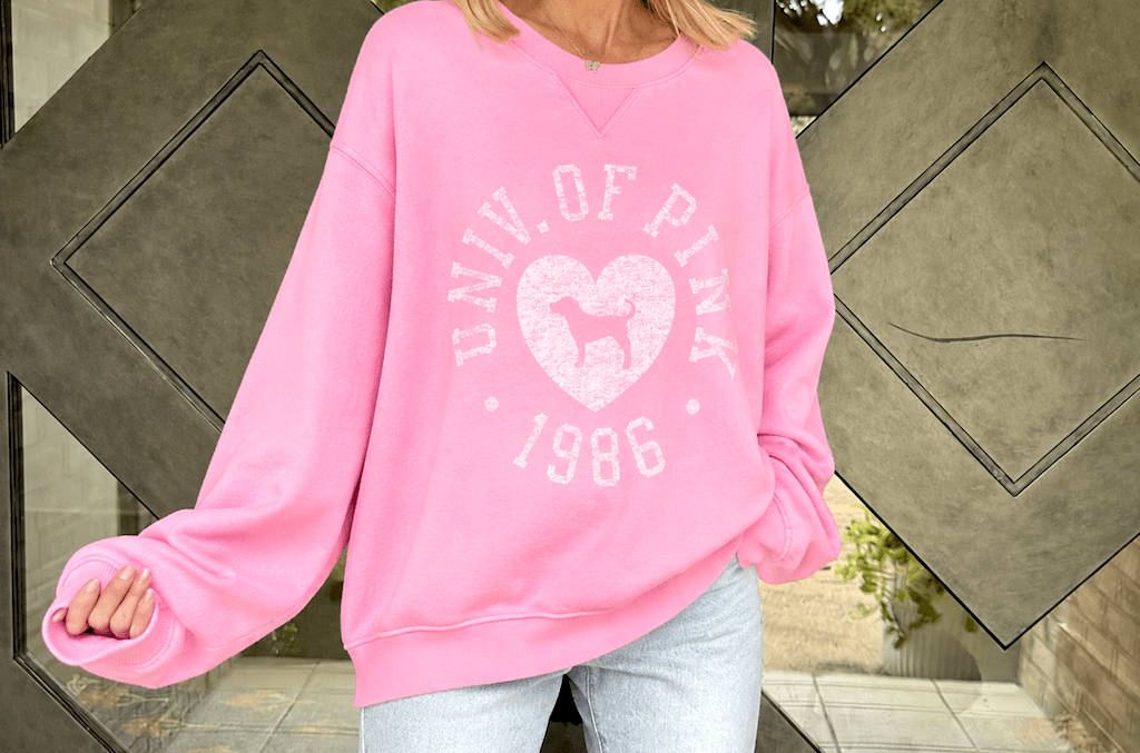 VS pink sweatshirt