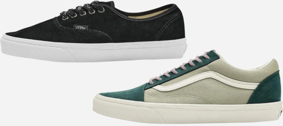 two lace up sneakers