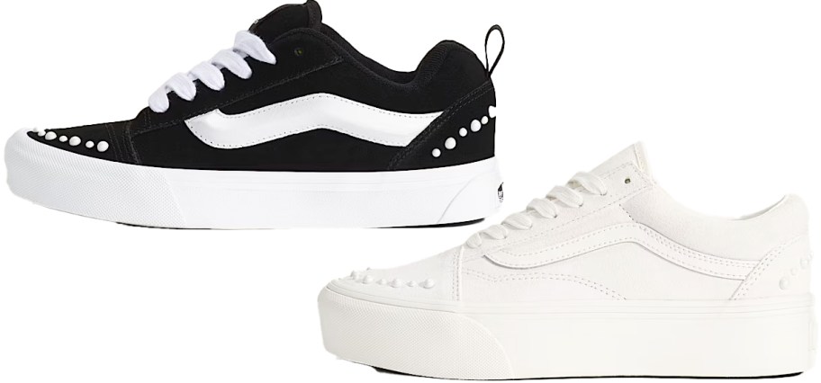black and white vans sneakers