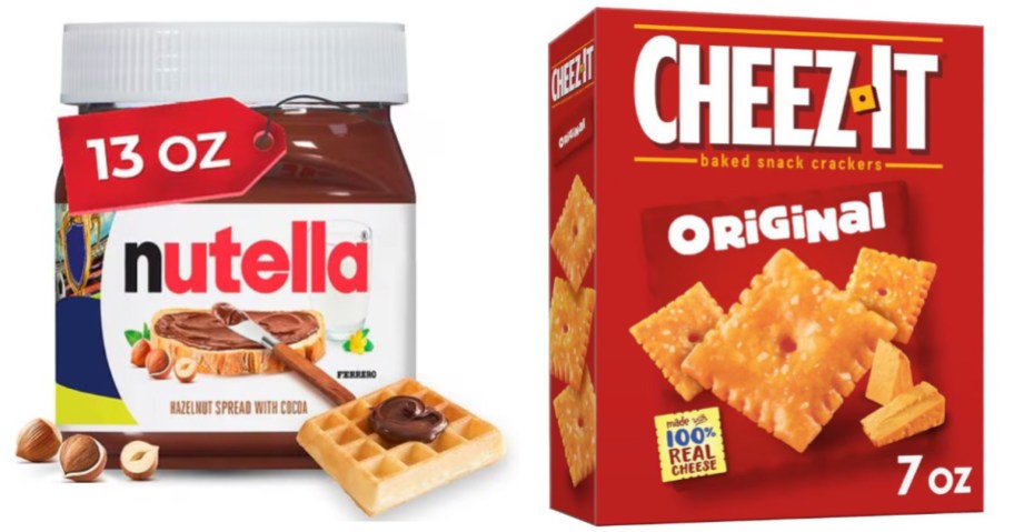 hazelnut spread and cheese crackers