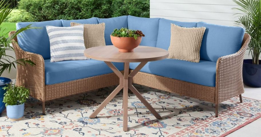 Mainstays Chelsea Outdoor Patio 4-Piece Sectional Dining Set