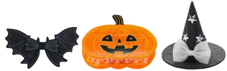 Way To Celebrate Halloween Women's bat, pumpkin, and witch hat Claw Clips