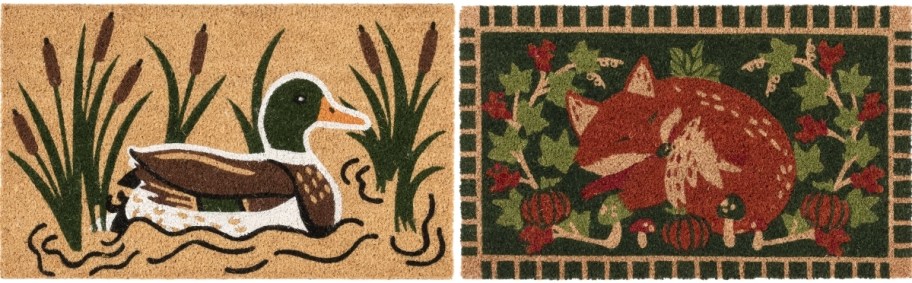 sitting duck and cozy fox doormats