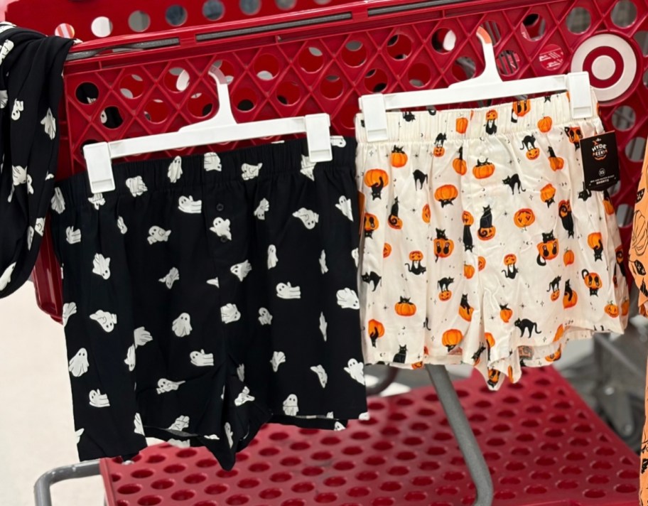black and white halloween boxer shorts