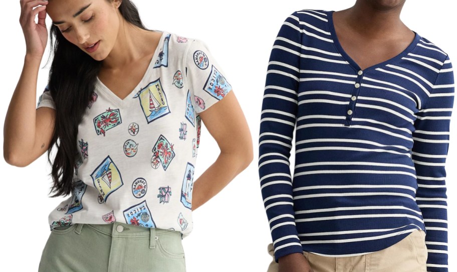 Women's Sonoma Goods For Life V-Neck Tee and Women's Sonoma Goods For Life Rib Henley