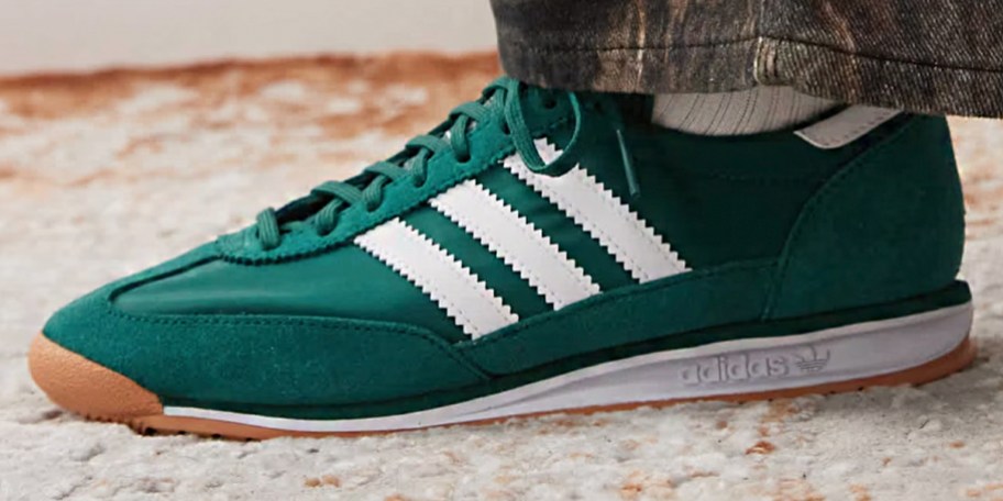 green and white adidas shoes