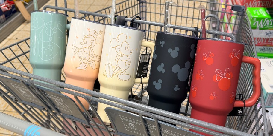 5 disney tumblers in shopping cart 