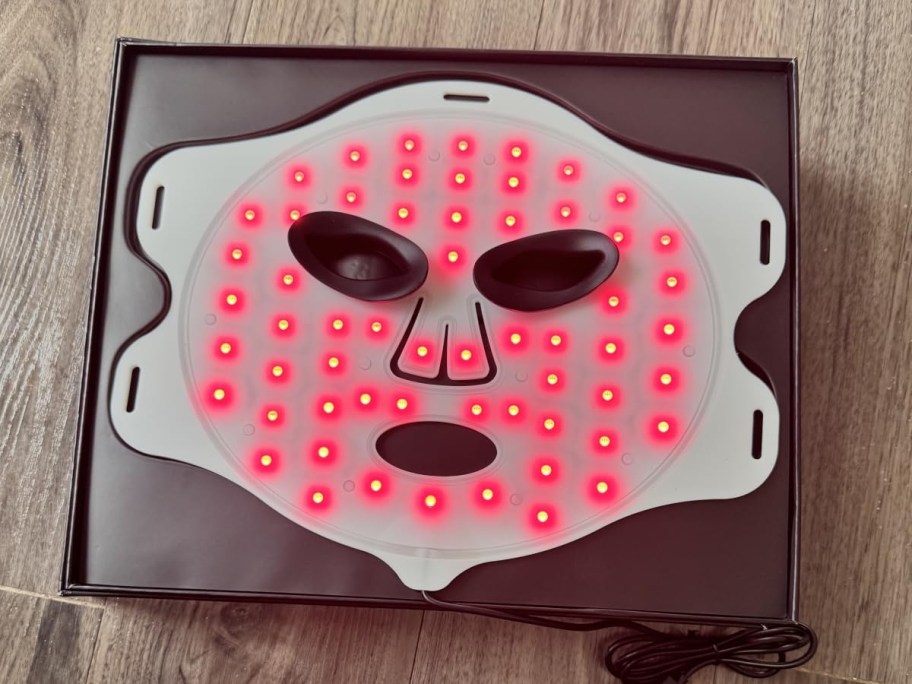 underside of red light therapy mask