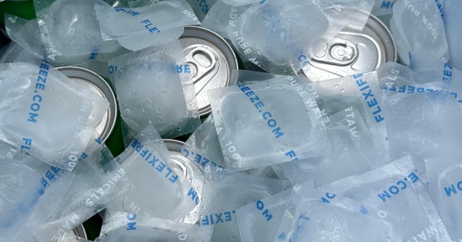 cooler filled with Reusable Ice