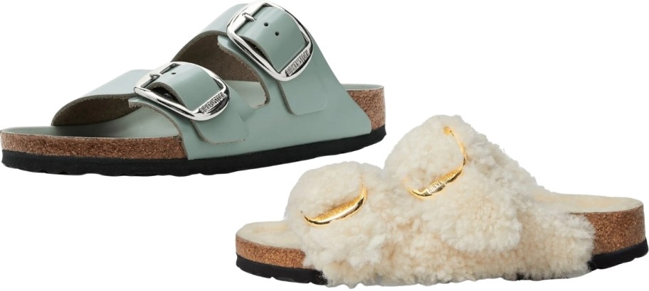 arizona high shine and teddy sandals