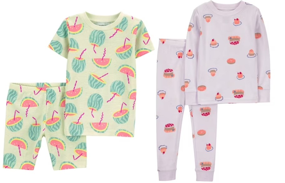 green and purple kids pajamas 
