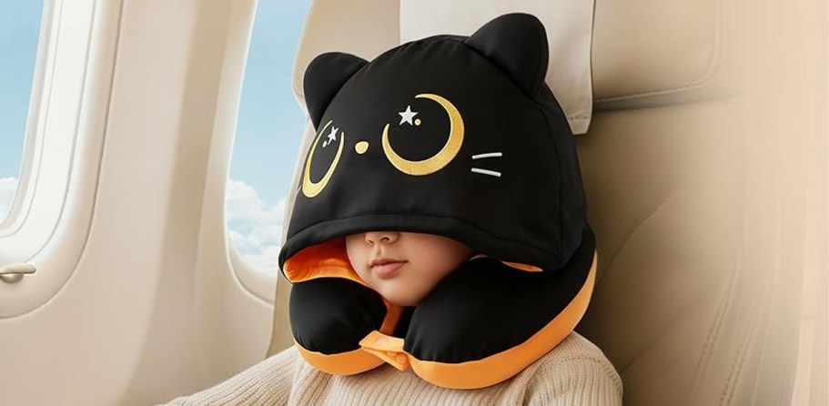 Cute & Cozy Hooded Travel Pillows from $23.89 on Amazon