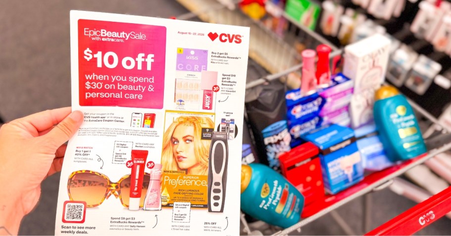 CVS Epic Beauty Sale: $10 Off $30 Coupon + Stackable Savings = $39 Worth of Beauty Better Than FREE