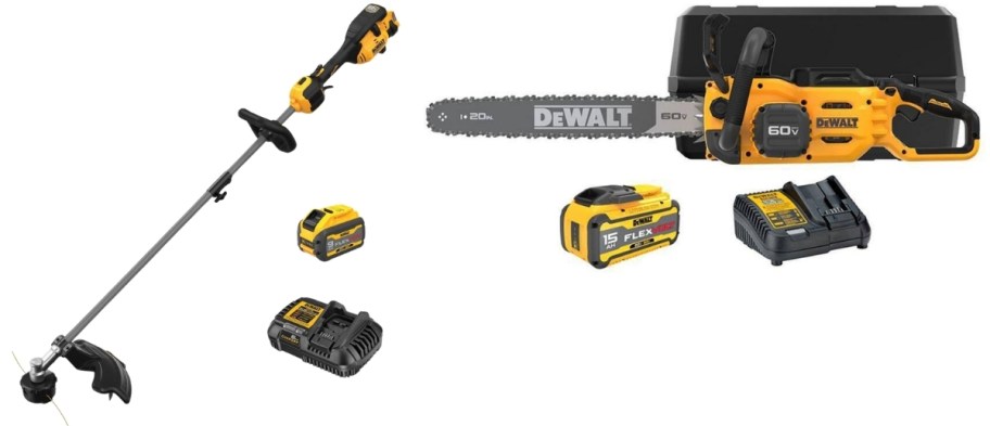 string trimmer & chainsaw