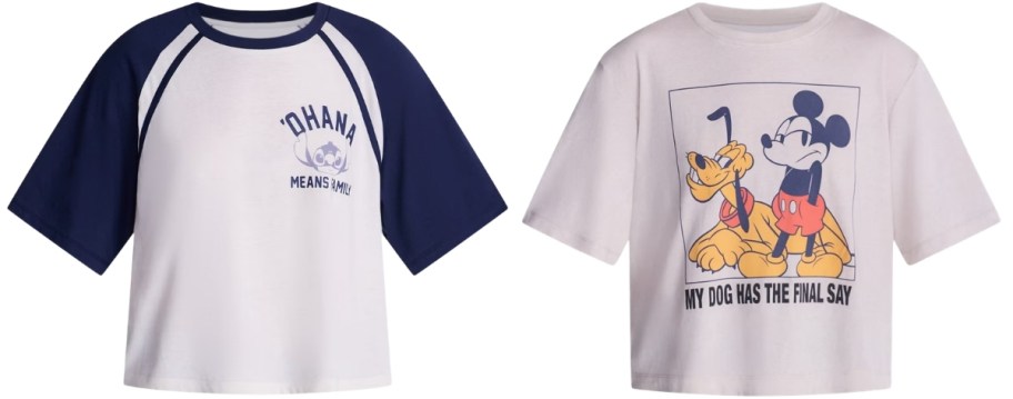 two womens disney skimmer tees