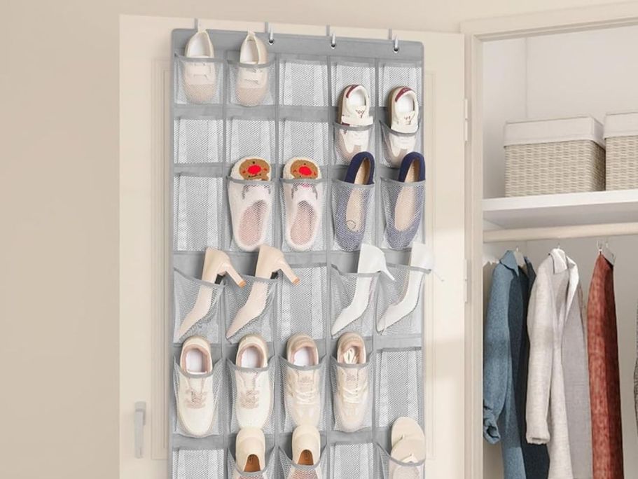 Over-the-Door Shoe Organizer Just $9.99 Shipped for Prime Members | Great For College Dorms!