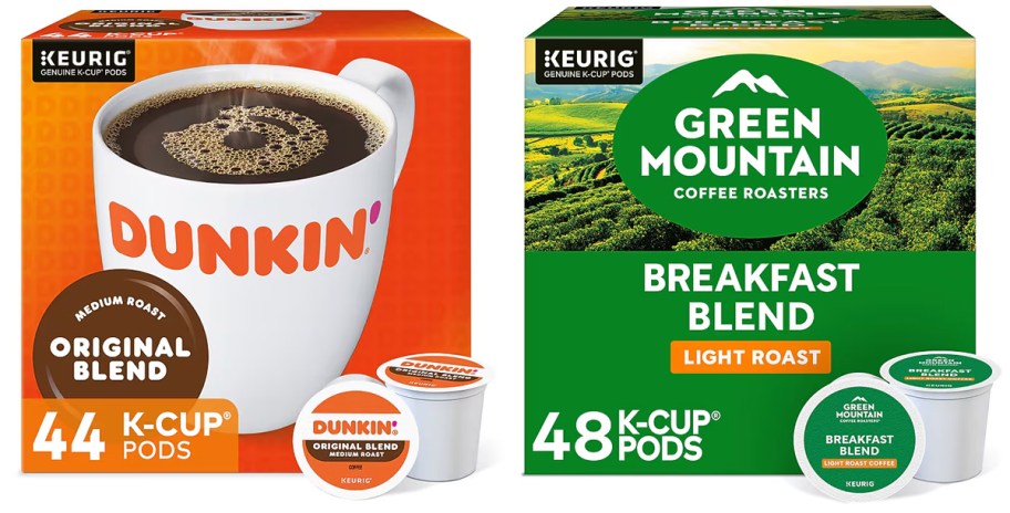 dunkin and green mountain coffee kcup boxes 