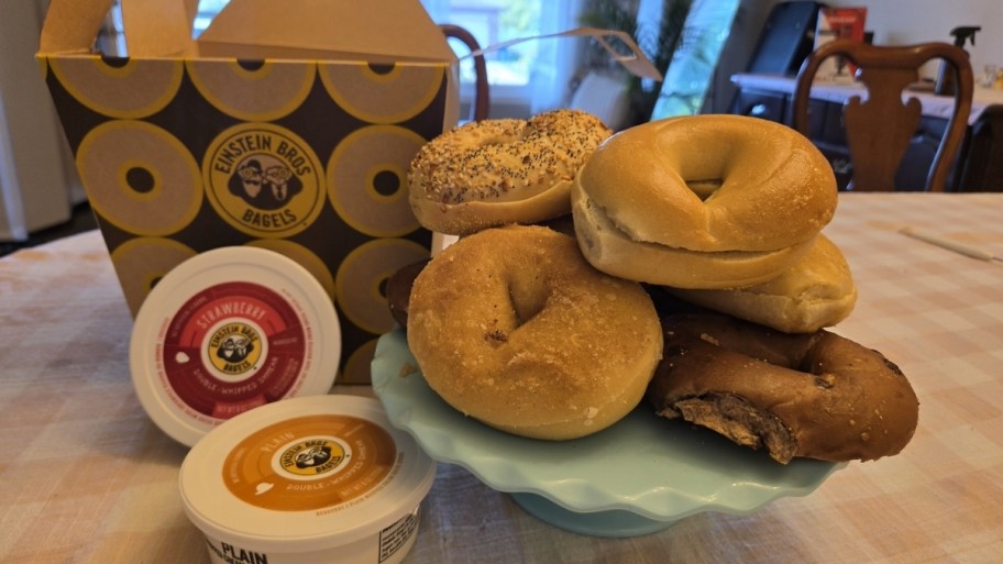 assorted bagels and schmear