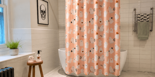 $10 Halloween Shower Curtain Sets at Walmart | Hooks Included!