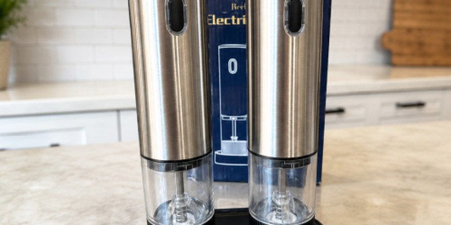 Electric Salt & Pepper Grinder Set Only $11.99 on Amazon (Reg. $20)