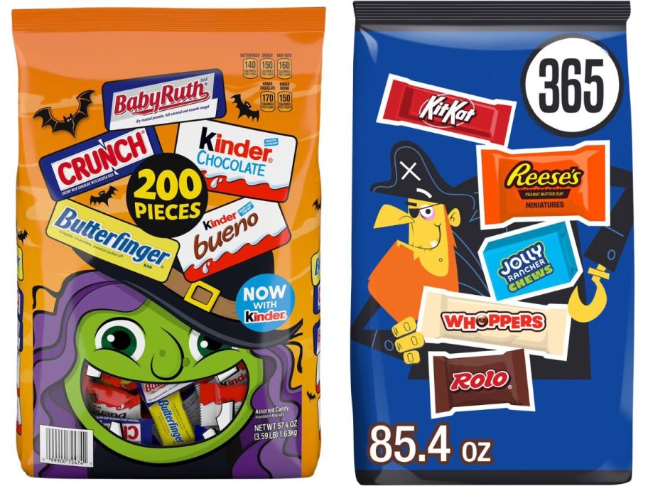 two bags of halloween candy