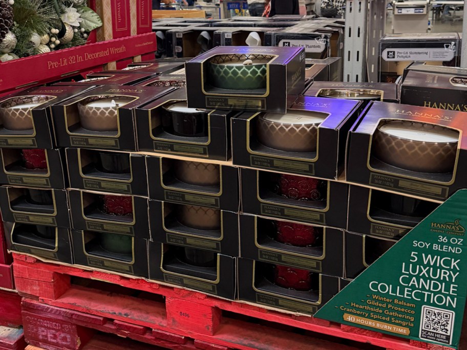 candles on display in store 