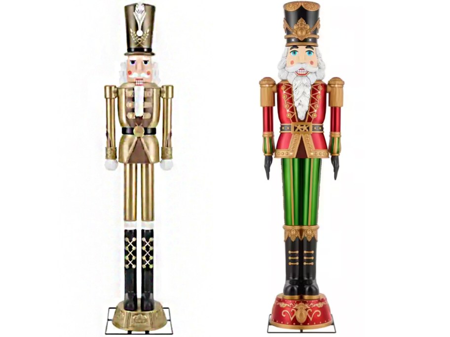 gold, and red and green nutcrackers 