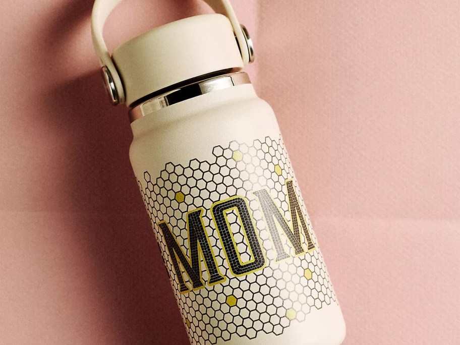 white mom honeycomb water bottle 